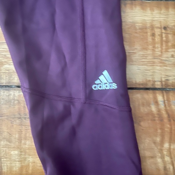 Adidas Deep Purple Climate Cool Leggings Size Small - Picture 2 of 6